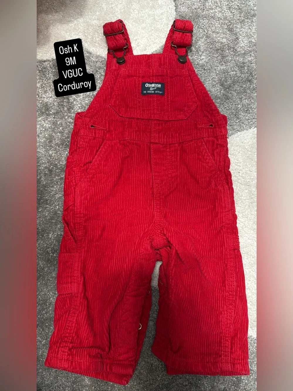 OshKosh B'gosh Red Corduroy Overalls